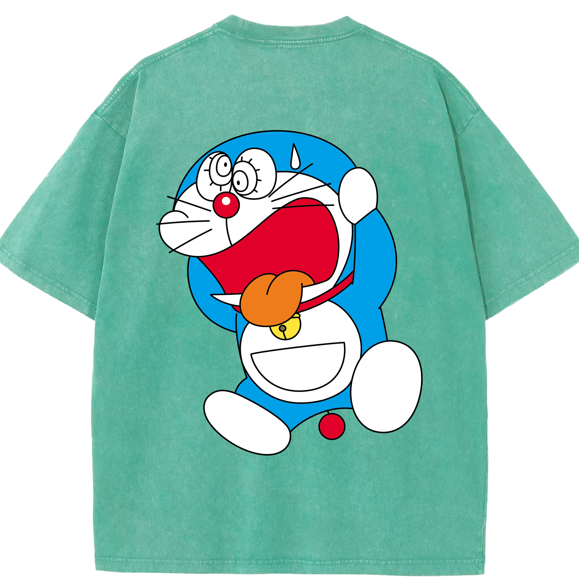 （画像用） ドラえもん Doraemon 綿100% ヴィンテージ風 半袖Tシャツ（背面プリント）